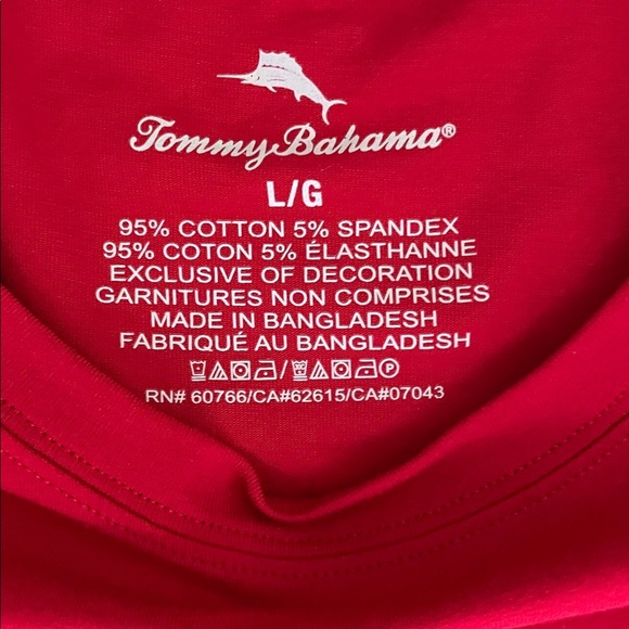 Tommy Bahama Red Short Sleeve Tee sz L - Picture 4 of 5